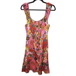 Free People Silk Psychedelic Groovy Floral Dress 10 Super cute dress for summer